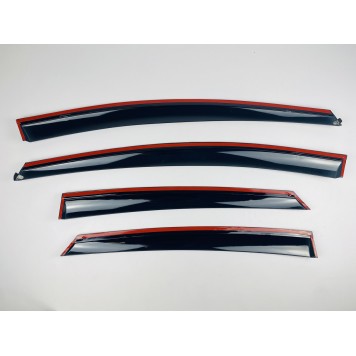 Дефлекторы окон Ford Focus 2011-2019 III Sedan/HB с нерж. хром полоской-2